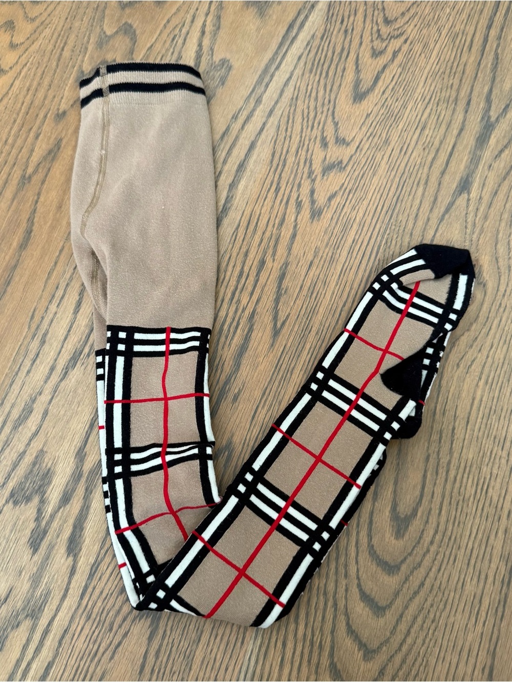 Girls vintage check Burberry tights